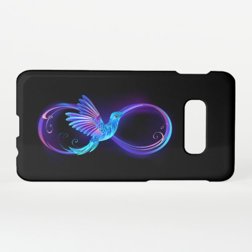 Neon Infinity Symbol with Glowing Hummingbird Samsung Galaxy S10E Case
