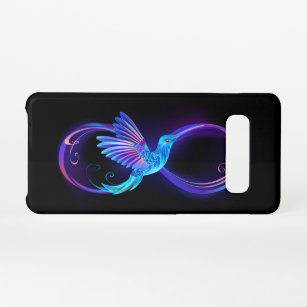 Neon Infinity Symbol with Glowing Hummingbird Samsung Galaxy S10 Case