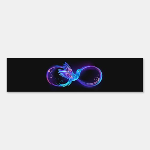 Neon Infinity Symbol with Glowing Hummingbird Sign