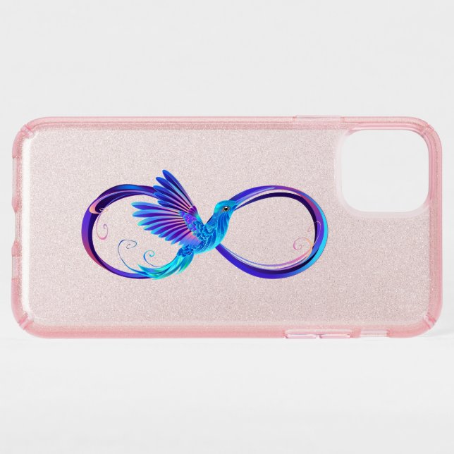 Neon Infinity Symbol with Glowing Hummingbird Speck iPhone 11 Pro Max Case (Front (Horizontal))