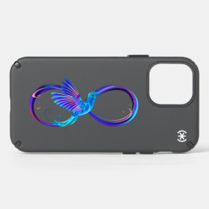 Neon Infinity Symbol with Glowing Hummingbird Speck iPhone 12 Case