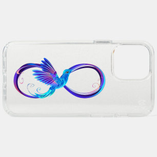 Neon Infinity Symbol with Glowing Hummingbird Speck iPhone 12 Pro Max Case