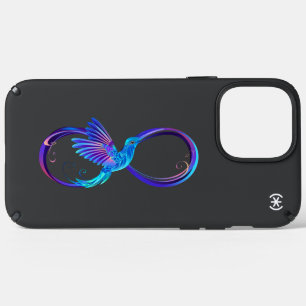 Neon Infinity Symbol with Glowing Hummingbird Speck iPhone 13 Pro Max Case
