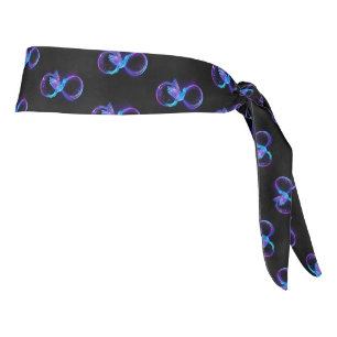 Neon Infinity Symbol with Glowing Hummingbird Tie Headband