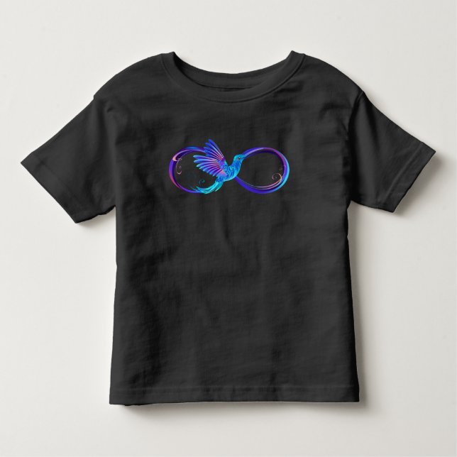 Neon Infinity Symbol with Glowing Hummingbird Toddler T-shirt (Front)