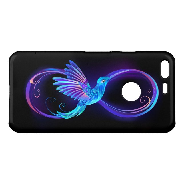 Neon Infinity Symbol with Glowing Hummingbird Uncommon Google Pixel Case (Back (Horizontal))