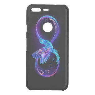 Neon Infinity Symbol with Glowing Hummingbird Uncommon Google Pixel Case