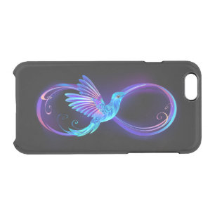Neon Infinity Symbol with Glowing Hummingbird Clear iPhone 6/6S Case