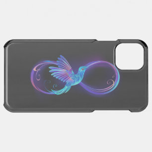 Neon Infinity Symbol with Glowing Hummingbird iPhone 11 Pro Max Case