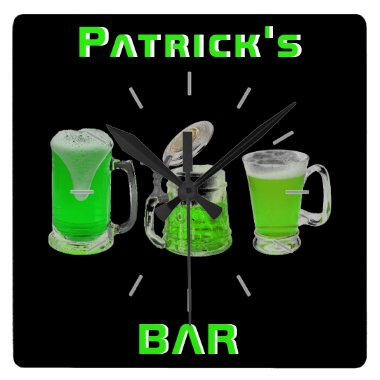 Neon Irish Pub Bar Sign Clock Personalized Mancave