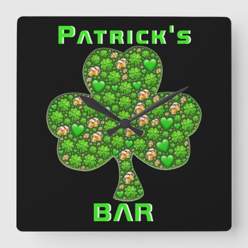 Neon Irish Pub Bar Sign Clock Shamrock Beer Named