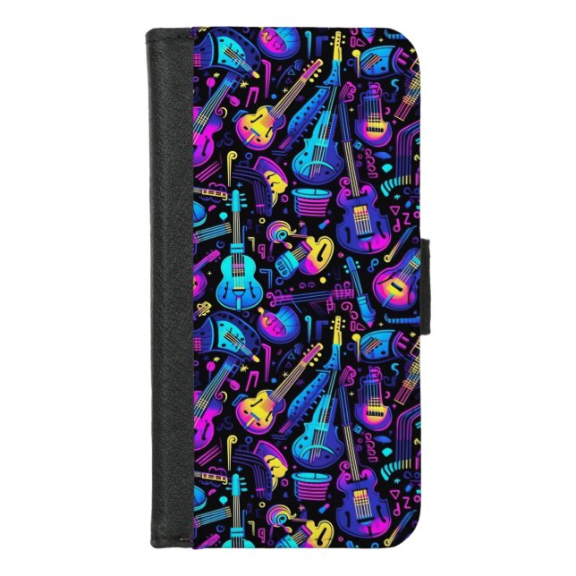 Neon Jam Session Wallet Case (Front)