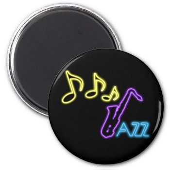 Neon Jazz Bar Sign Magnet by oldrockerdude at Zazzle