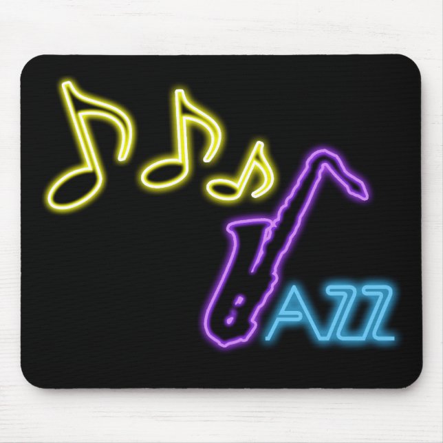 Neon Jazz Bar Sign Mouse Pad (Front)