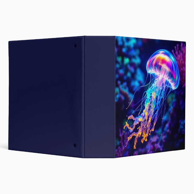Neon Jellyfish Binder – Bioluminescent Ocean Glow  (Background)