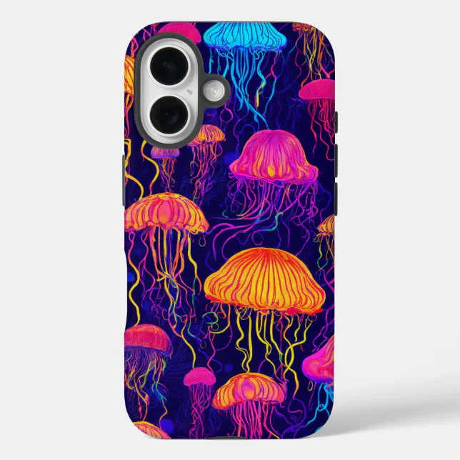 Neon Jellyfish: Futuristic Glow Phone Case Design | Zazzle