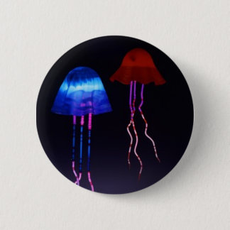 Neon Jellyfish Pinback Button
