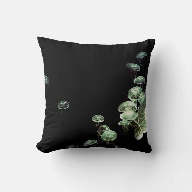 Neon Jellyfish Throw Pillow (Front)