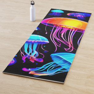 Neon Jellyfish Yoga Mat