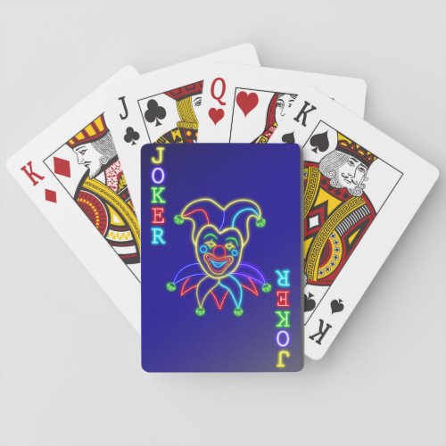 Neon Joker Poker Cards