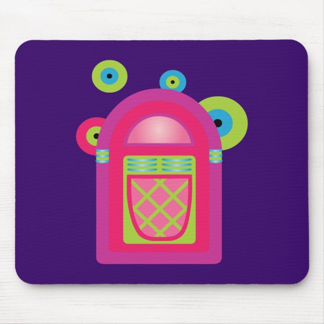 Neon Jukebox Mouse Pad (Front)