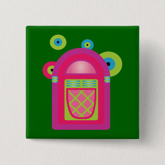 Neon Jukebox Pinback Button