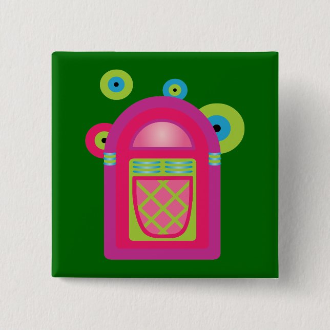 Neon Jukebox Pinback Button (Front)