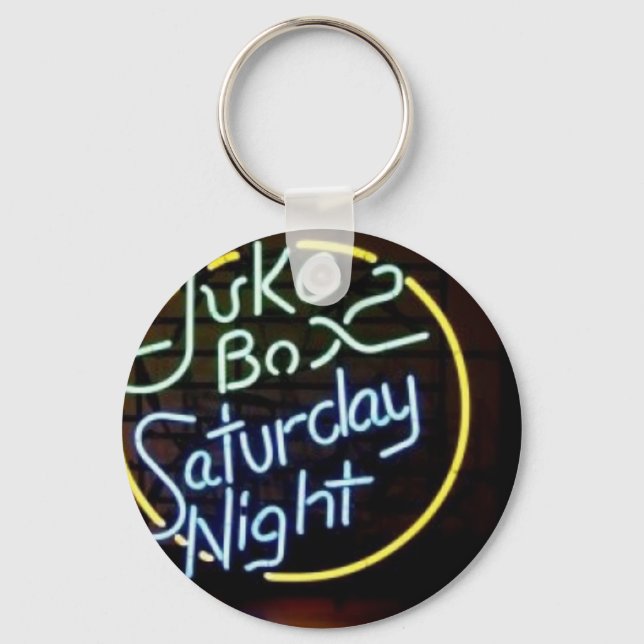 Neon Jukebox Sign Keychain (Front)