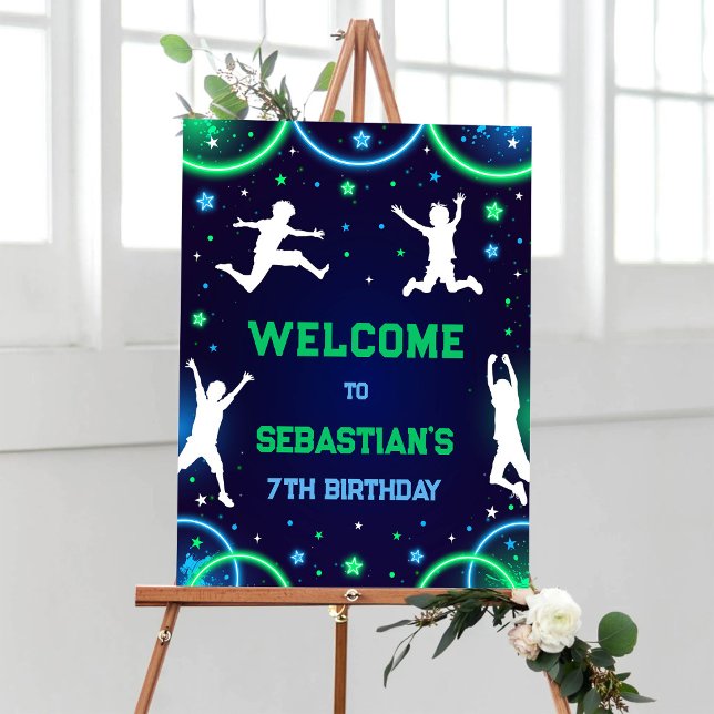 Neon Jump Birthday Welcome Sign (Creator Uploaded)