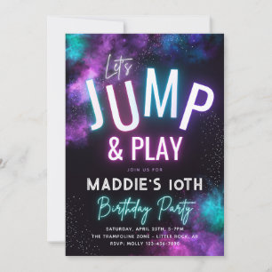 Neon Jump Invitation   Trampoline Party