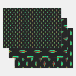 Neon Jungle Colorful Leaf Wrapping Paper Sheets