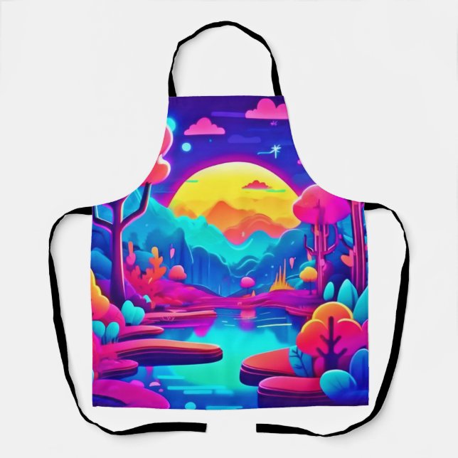 Neon Jungle Dream Art Apron (Front)