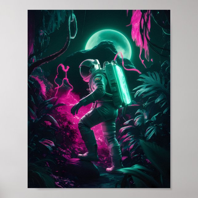 Neon Jungle Explorer Poster (Front)
