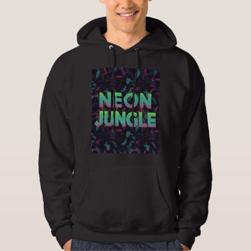 Neon Jungle Wild and Colorful Urban Typography Hoodie