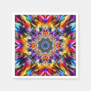 Neon Kaleidoscope Design Napkins