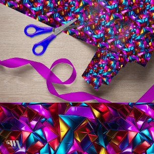 Neon Kaleidoscopia Wrapping Paper