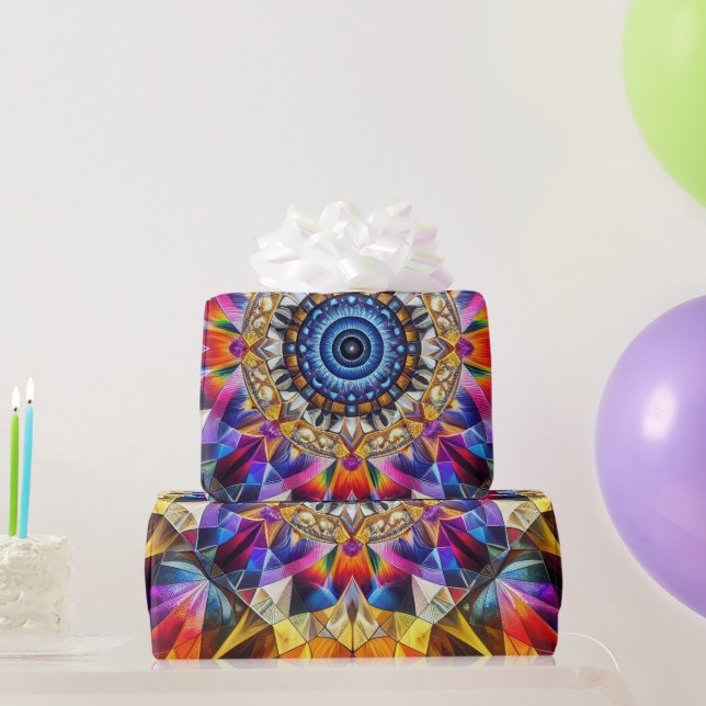 Neon Kaleidoscrope Abstract Wrapping Paper (Party Gifts)