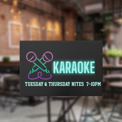 Neon Karaoke Mics and Text  Custom  Sign