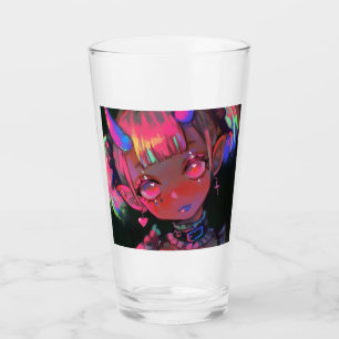 Neon Kawaii Demon Girl Pastel Goth Glass