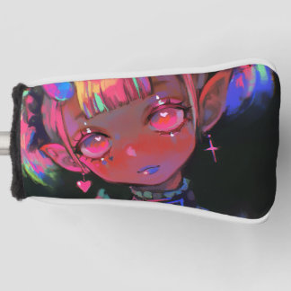 Neon Kawaii Demon Girl Pastel Goth Golf Head Cover