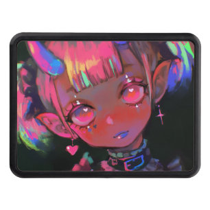 Neon Kawaii Demon Girl Pastel Goth Hitch Cover