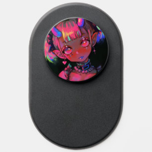 Neon Kawaii Demon Girl Pastel Goth PopSocket