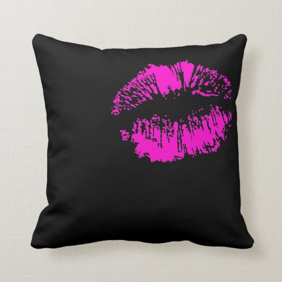 Neon Kiss Throw Pillow