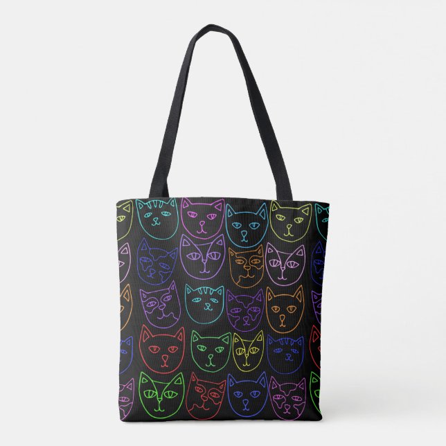 Neon Kitties Tote Bag (Back)