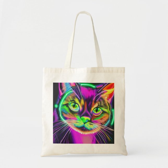 Neon Kitties Tote Bag (Front)