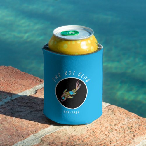 Neon Koi Blue Personalized Insulated Can Cooler