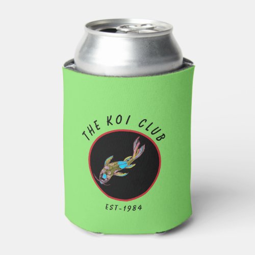 Neon Koi Green Personalized Insulated Can Cooler