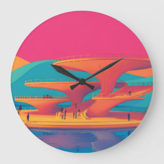 neon lagoon sunset neon futurist park floating pla large clock