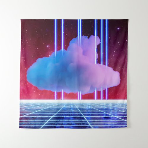Neon landscape Cloud Tapestry