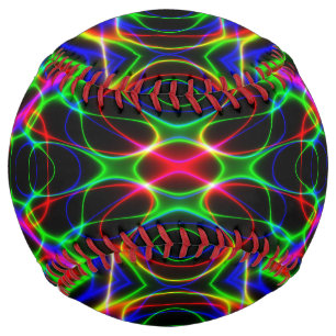 Neon Laser Light Psychedelic Abstract Softball